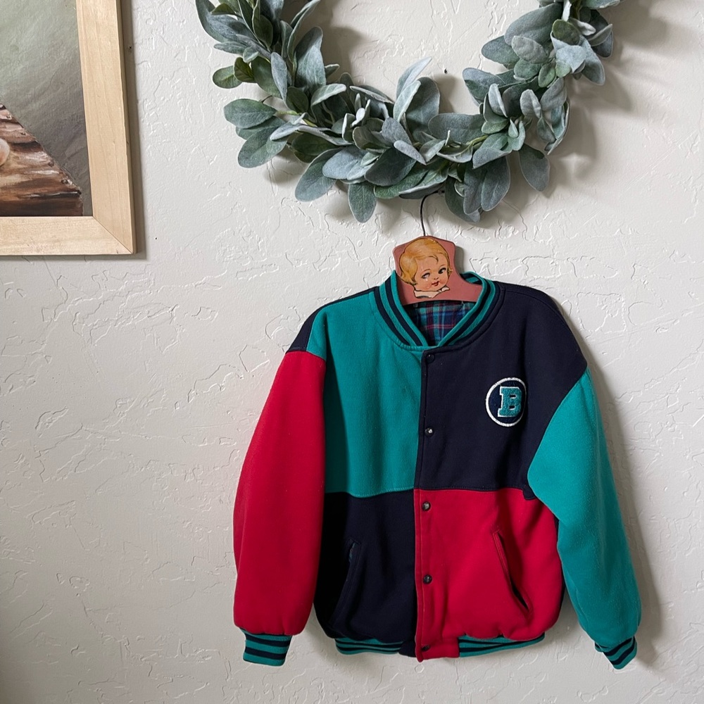 Vintage Colorblock 90s kids cotton jacket